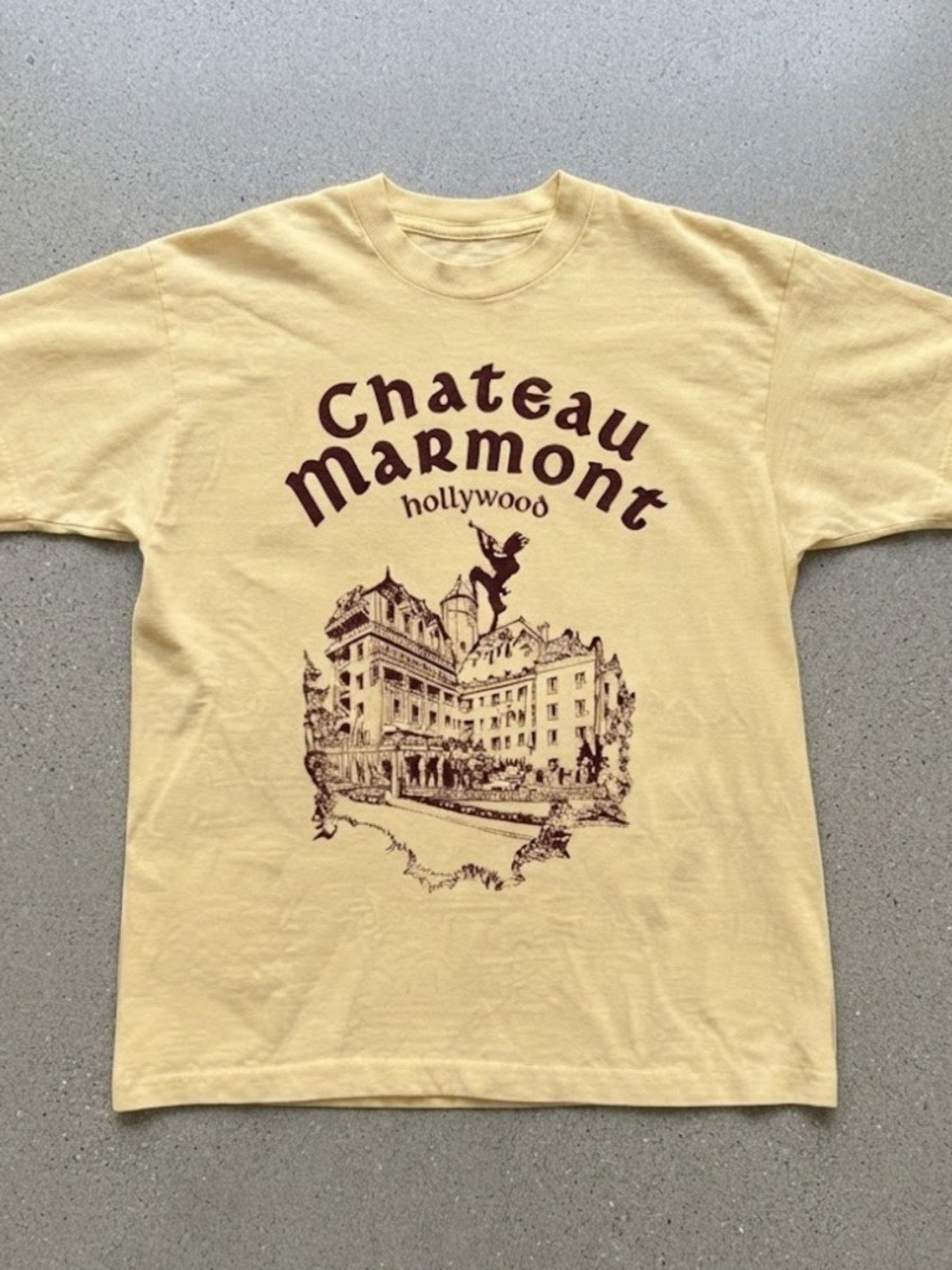 Chateau Marmont Hollywood Hotel Graphic Cream Gildan T-Shirt